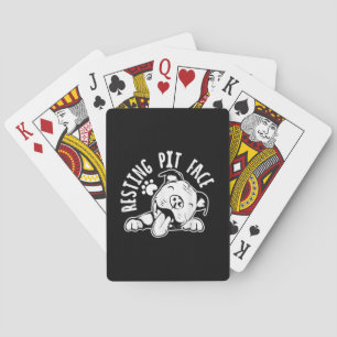Resting Pit Face Funny Dog Pitbull Meme Playing Cards
