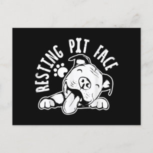 Resting Pit Face  Funny Dog Pitbull Meme Postcard