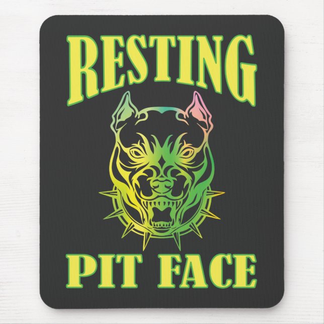 Resting Pit Face  Mouse Mat (Front)