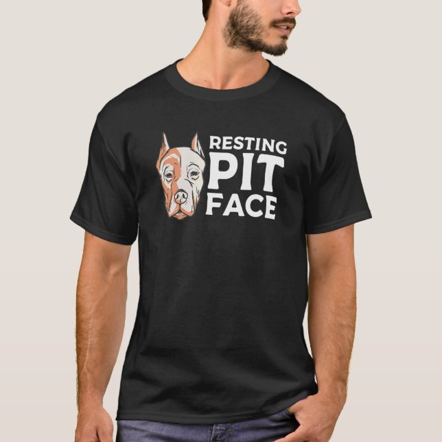 Resting Pit Face Pitbull Animal Dog   T-Shirt (Front)