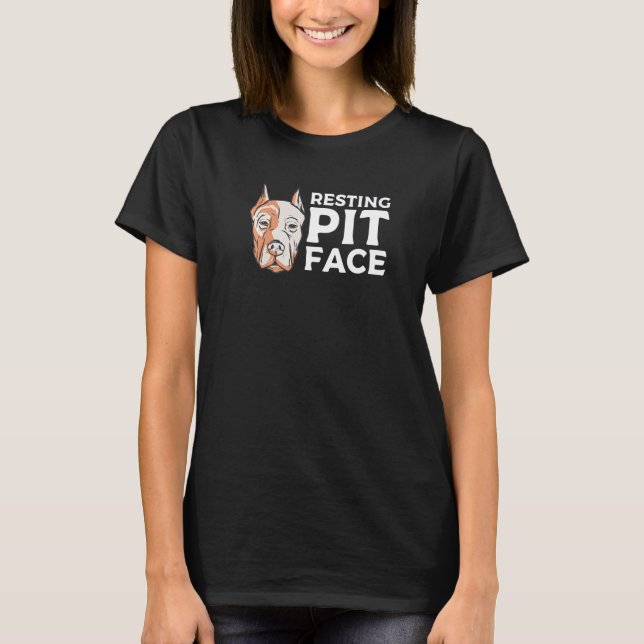 Resting Pit Face Pitbull Animal Dog T-Shirt (Front)
