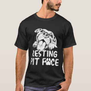 Resting Pit Face Pitbull Dog Lovers Paw Gifts T-Shirt