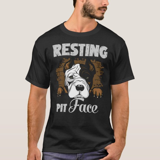 Resting Pit Face Pitbull T-Shirt (Front)