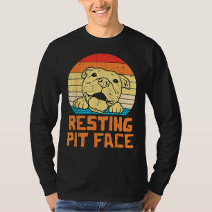 Resting Pit Face Retro Pitbull Pitty Dog Lover Own T-Shirt