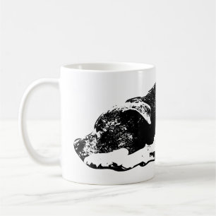 Resting Pitbull Mix Monochrome Portrait Mug