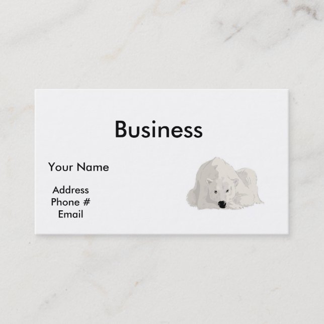 resting polar bear business card (Front)