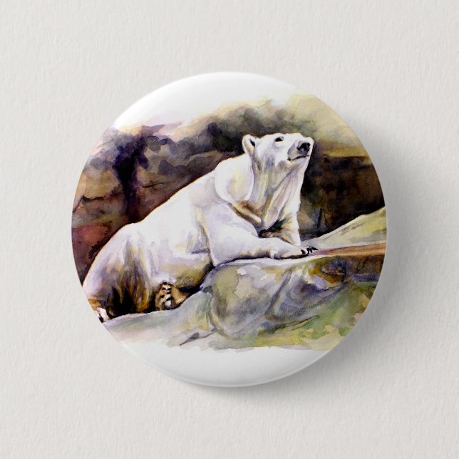 Resting Polar Bear Button (Front)