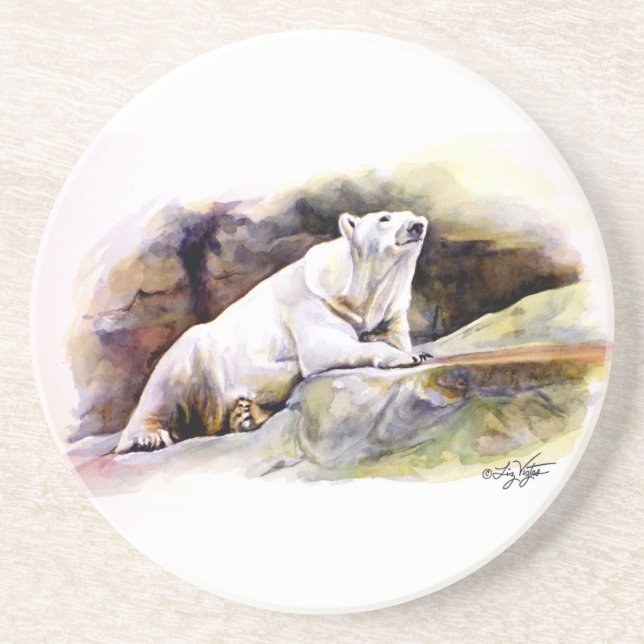Resting Polar Bear Coaster (Front)