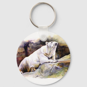 Resting Polar Bear Keychain