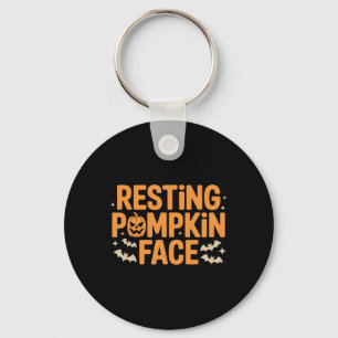 Resting Pumpkin Face Bold T Halloween Tee  Key Ring