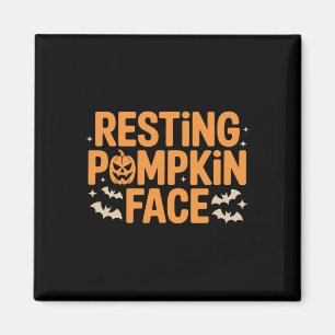 Resting Pumpkin Face Bold T Halloween Tee Magnet