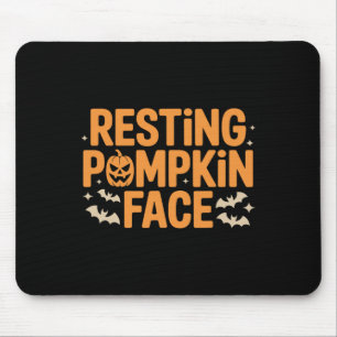 Resting Pumpkin Face Bold T Halloween Tee Mouse Mat