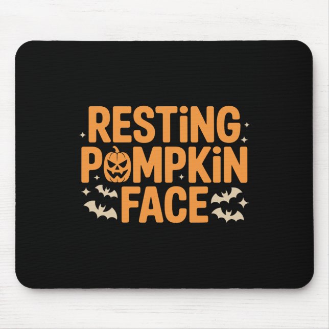 Resting Pumpkin Face Bold T Halloween Tee  Mouse Mat (Front)