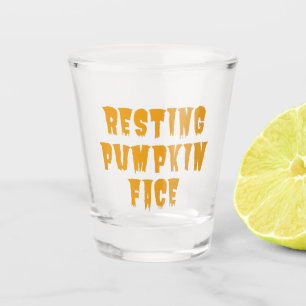 Resting Pumpkin Face - Funny Halloween 2022    Shot Glass