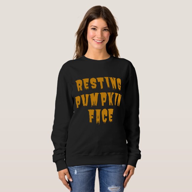 Resting Pumpkin Face - Funny Halloween 2022   Sweatshirt (Front Full)