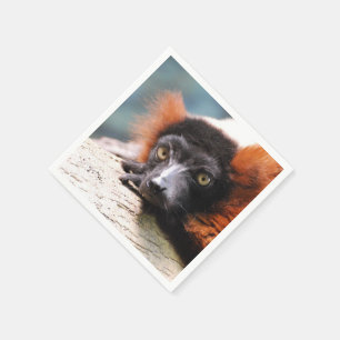 Resting Red Ruffed Lemur Napkin