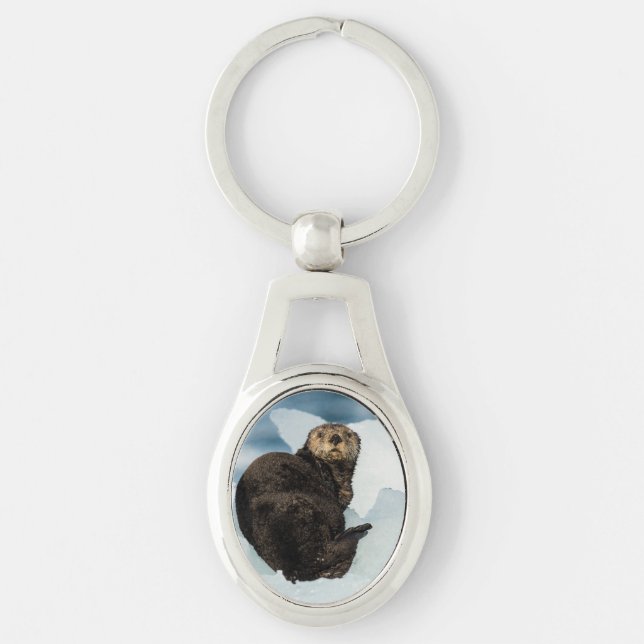 Resting Sea Otter Key Ring (Front)