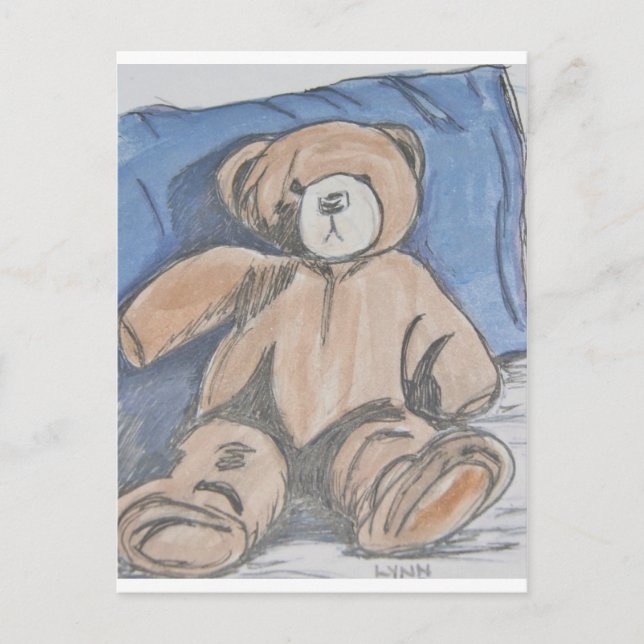 Resting teddy bear postcard (Front)