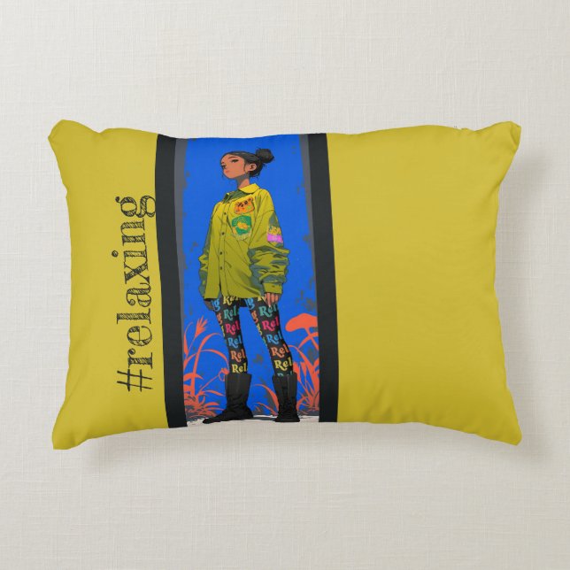 resting Vibes, in Limon, Decorative Cushion (Front)