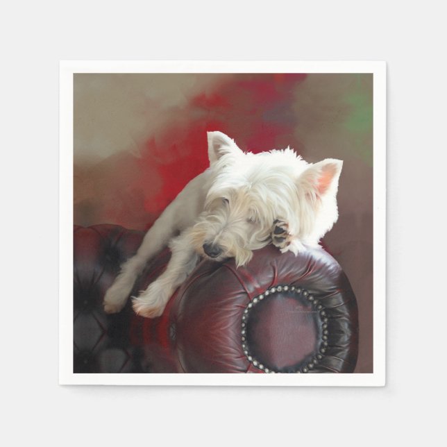 Resting Westie Napkin (Front)