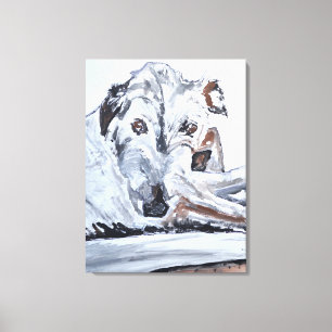 Resting White Dog Portrait Canvas Print