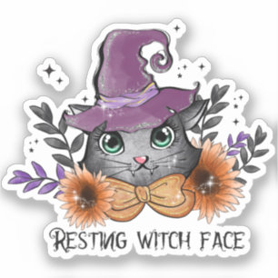 Resting Witch Face – Cat with Witch Hat