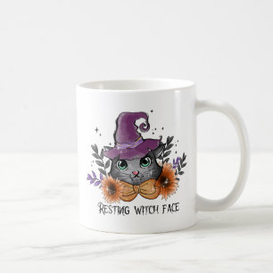 Resting Witch Face – Cat with Witch Hat Coffee Mug