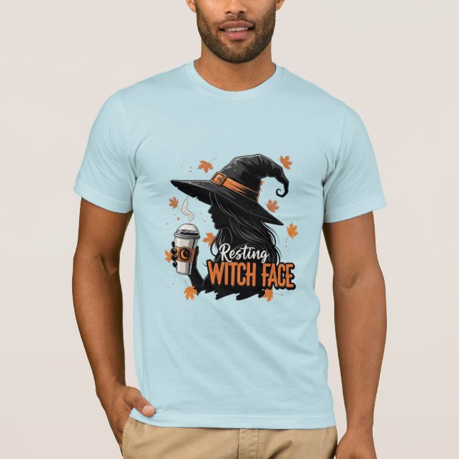Resting Witch Face Coffee Halloween T-Shirt (Front)