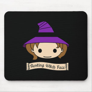 Resting Witch Face Costume Halloween Mouse Mat