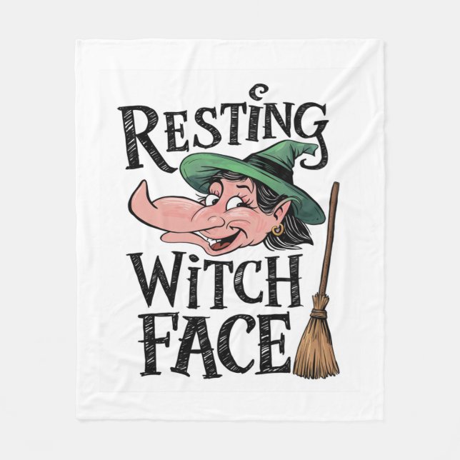 Resting Witch Face Fleece Blanket (Front)