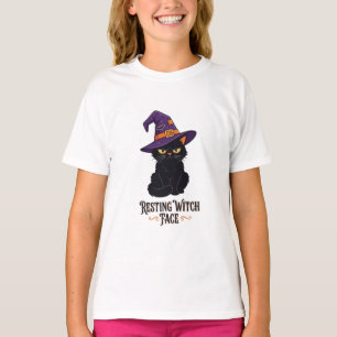 Resting Witch Face Funny Black Cat Halloween T-Shirt