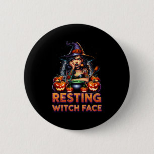 Resting Witch Face Funny Sarcastic Halloween Rude  6 Cm Round Badge