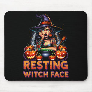 Resting Witch Face Funny Sarcastic Halloween Rude  Mouse Mat