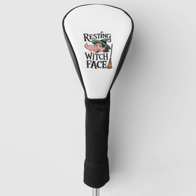 Resting Witch Face Golf Head Cover (Front)