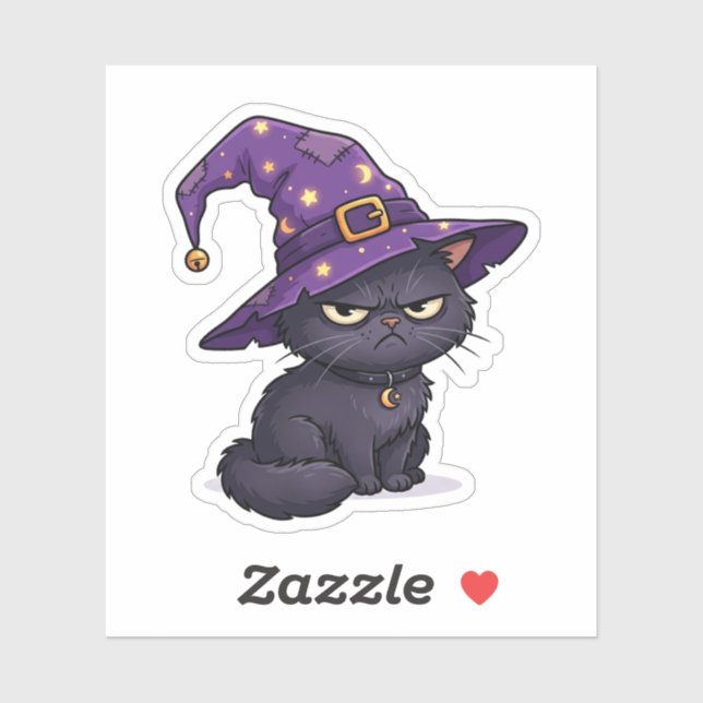 Resting Witch Face Grumpy Black Cat Halloween (Sheet)