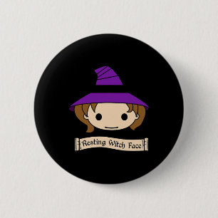 Resting Witch Face Halloween Costume 6 Cm Round Badge
