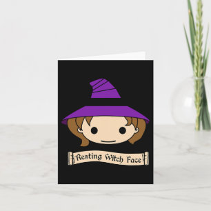 Resting Witch Face Halloween Costume Card