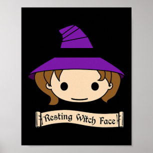 Resting Witch Face Halloween Costume Poster