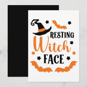 Resting Witch Face Halloween  Holiday Card