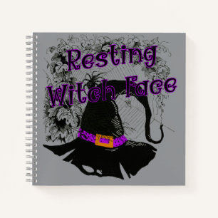 Resting Witch Face - Halloween Spider Web Notebook