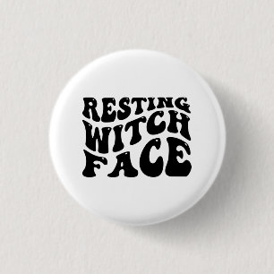Resting Witch Face-Halloween-Spooky-Scary-Funny 3 Cm Round Badge