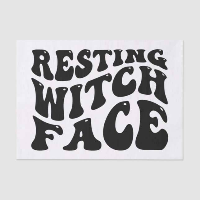 Resting Witch Face-Halloween-Spooky-Scary-Funny Tissue Paper (Front)