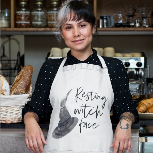 Resting Witch Face | Happy Halloween | Fun Quote | Apron (Creator Uploaded)
