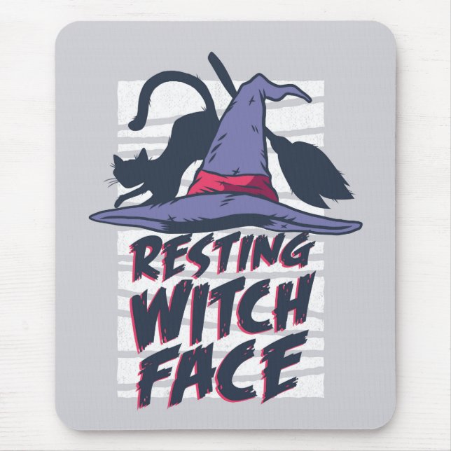 Resting Witch Face Mouse Mat (Front)