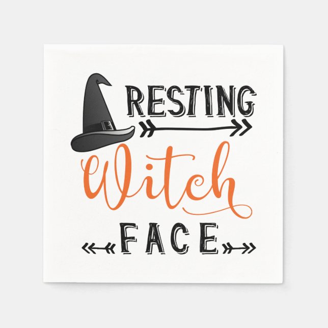 resting witch face napkin (Front)