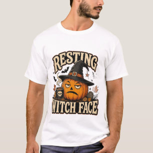 Resting Witch Face Pumpkin Halloween T-Shirt – Fun