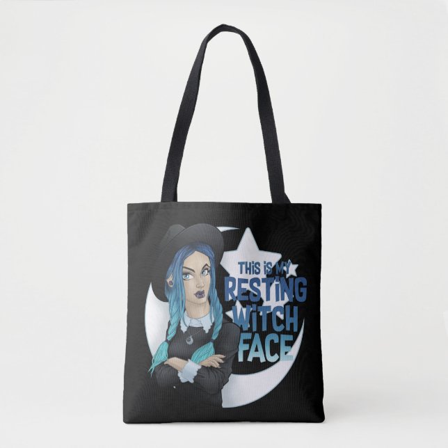 Resting Witch Face Tote Bag (Front)