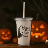 Resting Witch Face Tumbler | Funny Halloween Quote