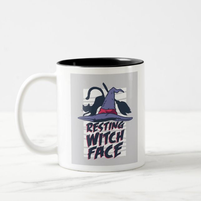 Resting Witch Face Two-Tone Coffee Mug (Left)