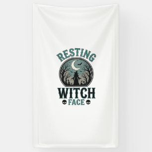 Resting Witch Face Vintage Halloween Design_1 Banner